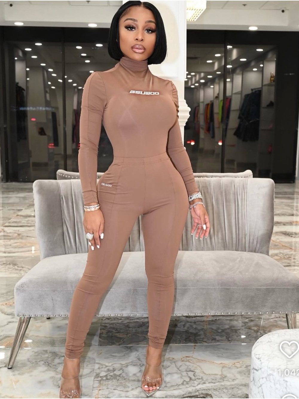 Gsuwoo two piece set  in light Brown